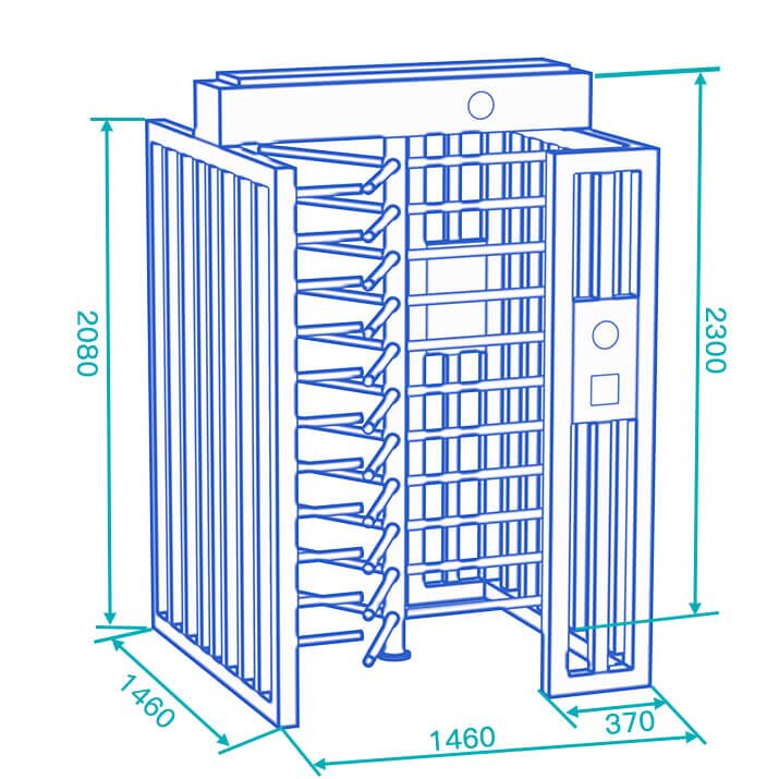 ds401 full height turnstile dimensions