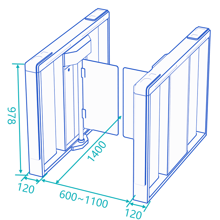 Quantum Optical Swing Turnstile DS-Q20 - Global Security Quantum Optical Swing Turnstile DS-Q20 - Global Security